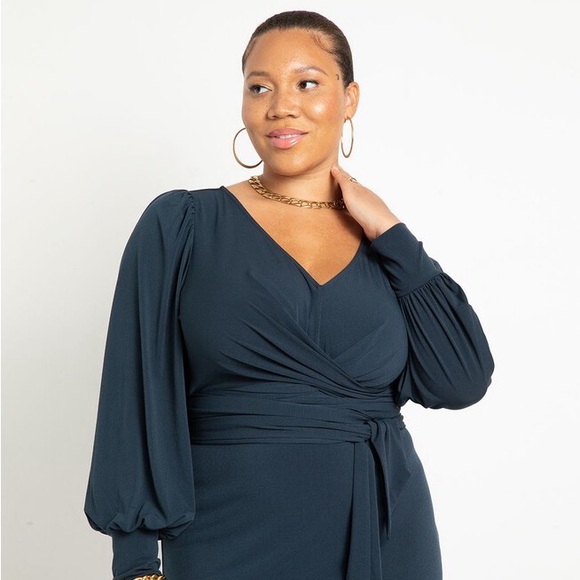 Cross Front Midi Dress - Picture 2 of 3